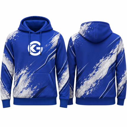 Custom Warm-Up Hoodie – Blue & White Sublimated Team Pullover