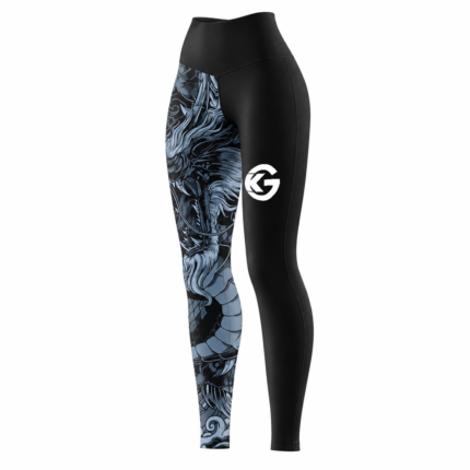 Black Dragon Print Martial Arts Spats – Premium BJJ & MMA Compression Leggings