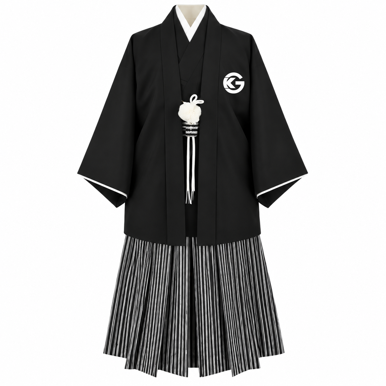 Formal Black-and-White Kimono Ensemble